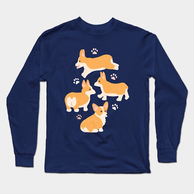 Cute Corgis Long Sleeve T-Shirt by tangerinetane